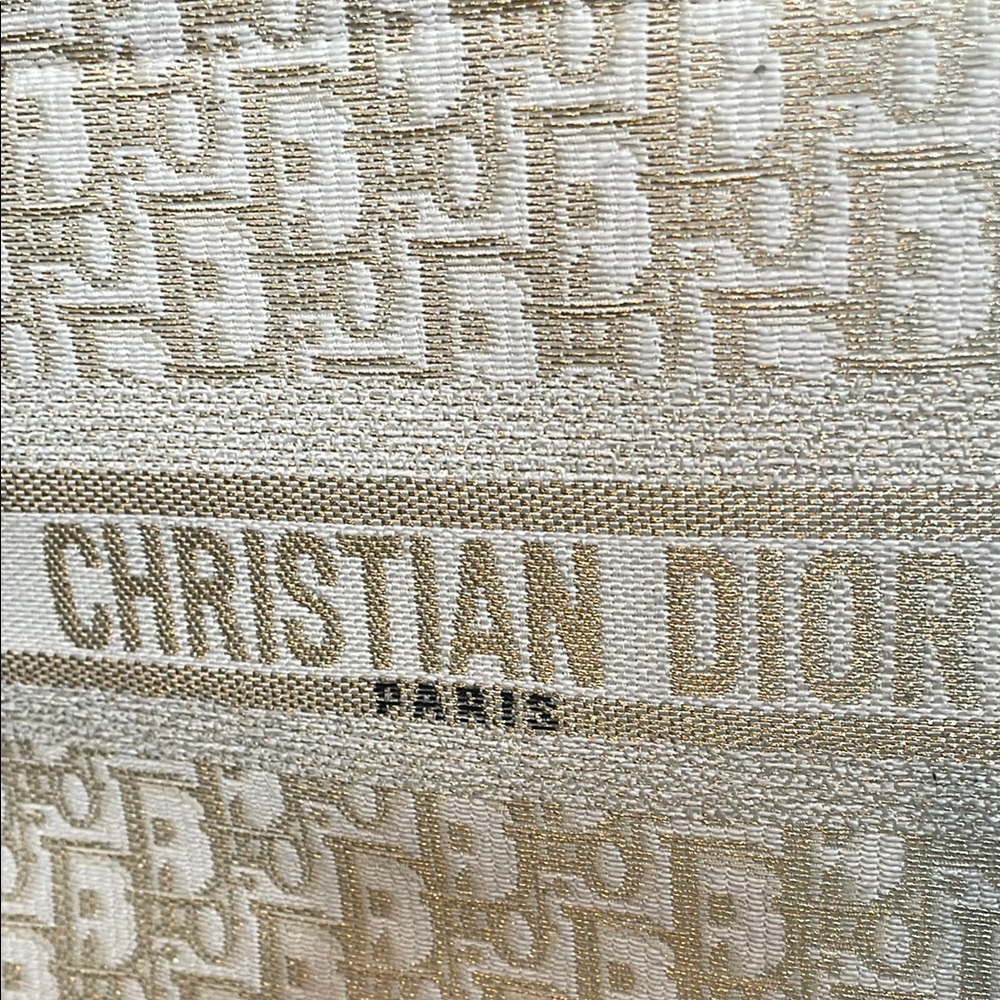 💕Vintage Dior Cream and Gold Mini Tote Bag with Structured Design - Picture 12 of 15